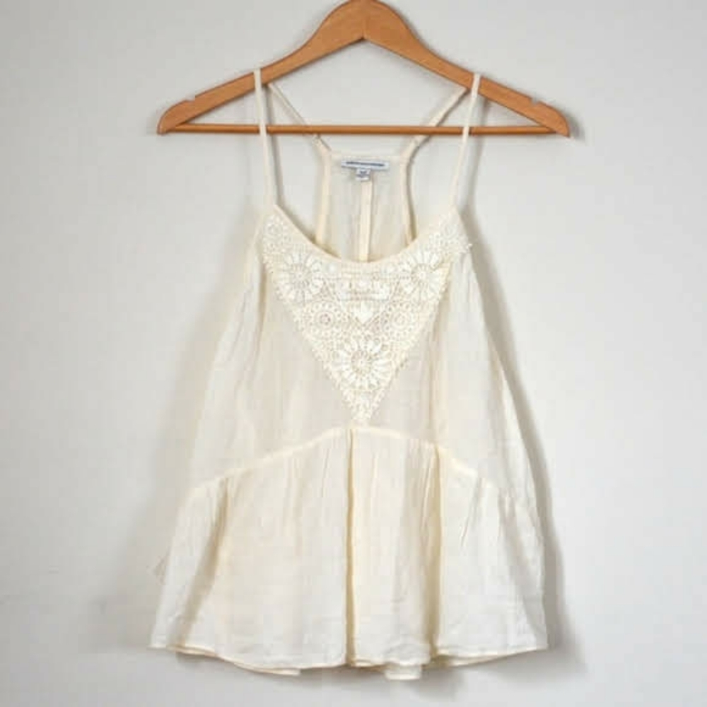 AEO Flowy Champaign Spaghetti Strap Top